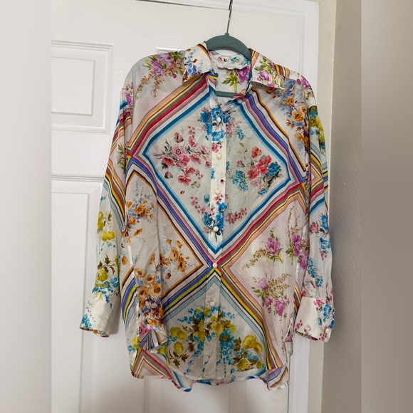 Zimmermann Halcyon Floral Silk Blouse - Multicoloured - Picture 6 of 16